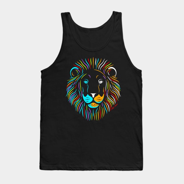 Colorful Lion Tank Top by goldengallery